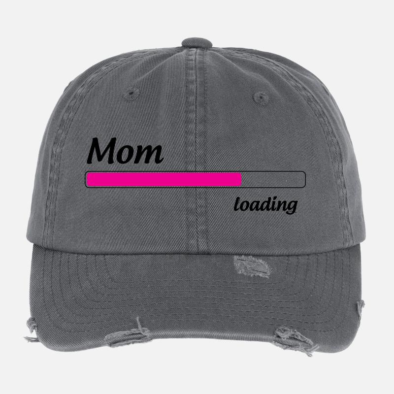 Mom loading... Please Wait - Mother-to-be Flexfit Vintage Destroyed Cap