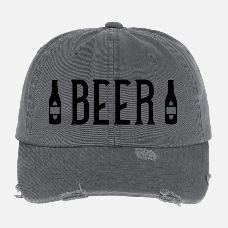 Bier Bierflasche Flexfit Vintage Destroyed Cap