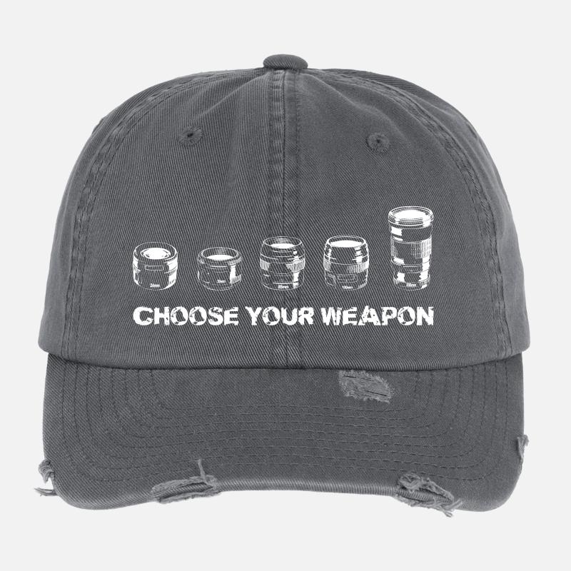 Choose Your Weapon! (white) Flexfit Vintage Destroyed Cap