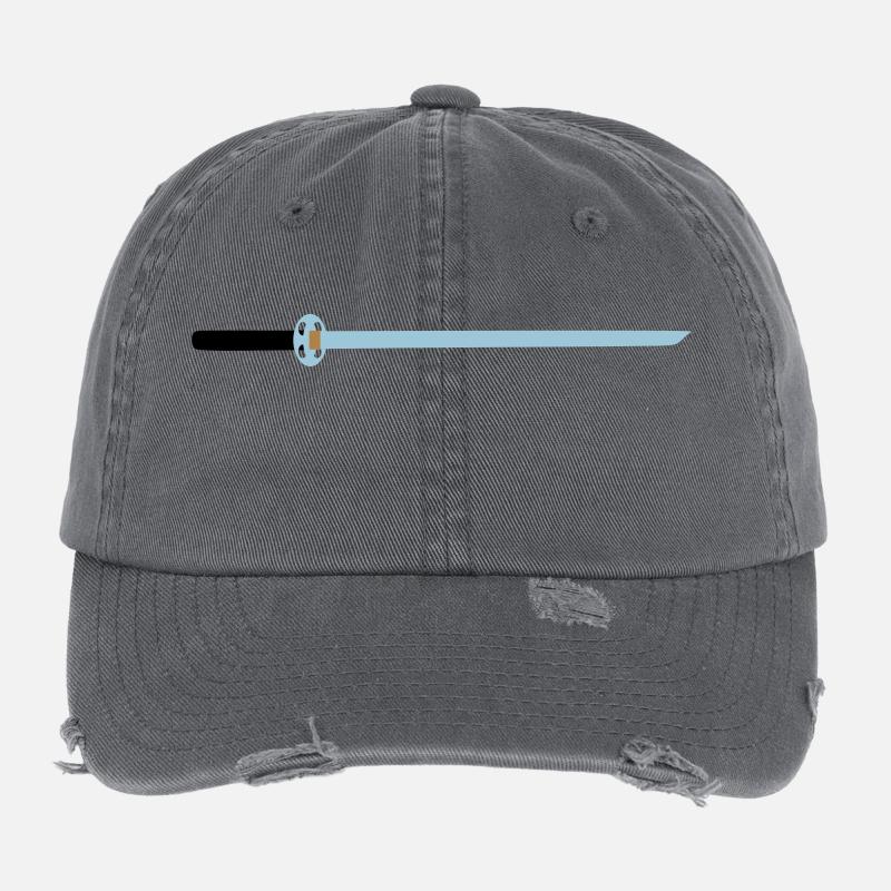 Schwert Mittelalter Geschenk Idee Klinge scharf Flexfit Vintage Destroyed Cap