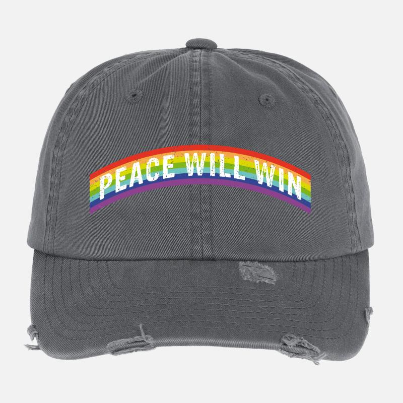Rainbow Rainbow Peace will win Flexfit Vintage Destroyed Cap
