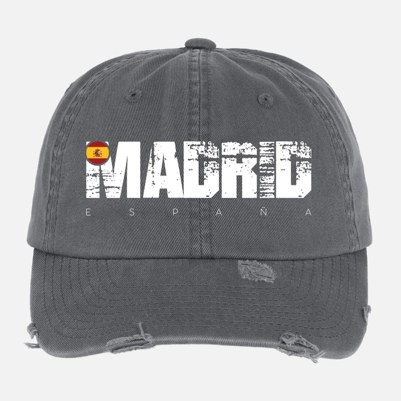 Distressed Made in Spain Typography Flexfit Vintage Destroyed Cap