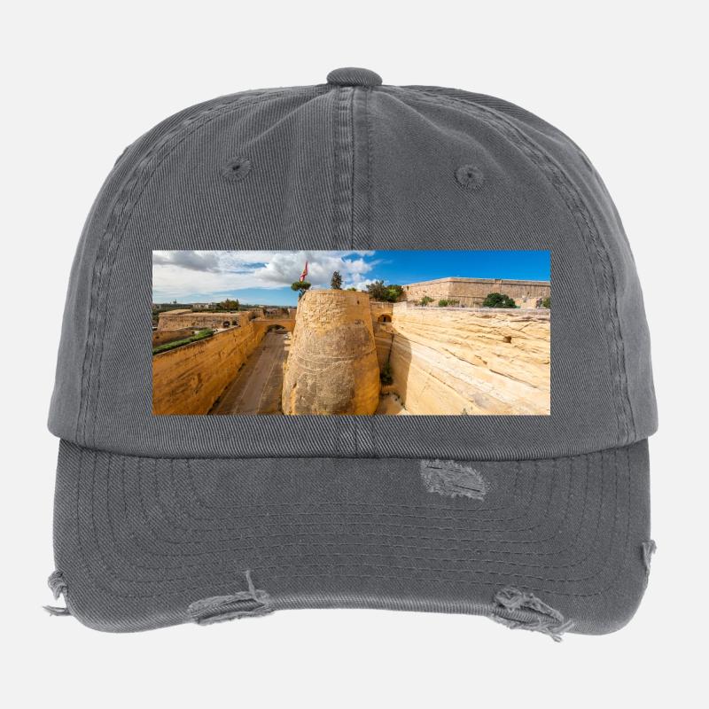 Valletta (il-Belt Valletta) massive fortification Flexfit Vintage Destroyed Cap