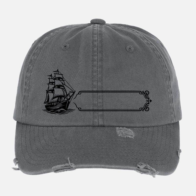 Bateau - Nom prénom Casquette vintage effet usé Flexfit