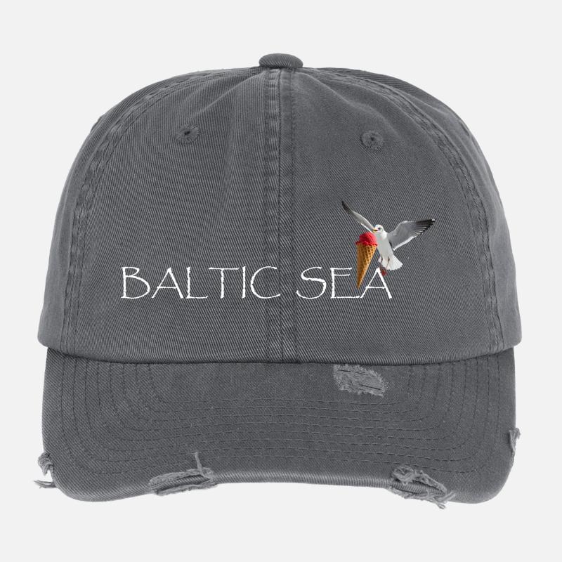 Ostsee Möwe die Eis klaut Flexfit Vintage Destroyed Cap