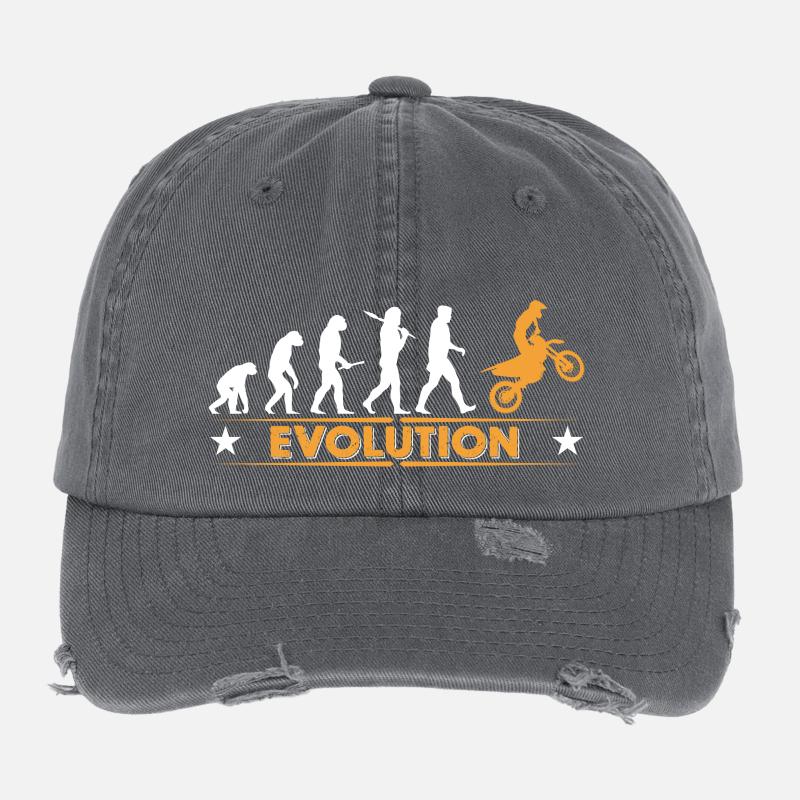 Motocross Evolution - orange/weiss Flexfit Vintage Destroyed Cap