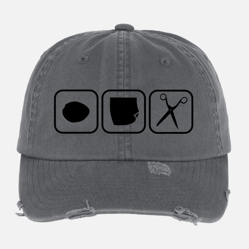 schnick schnack schnuck - Rock paper scissors Flexfit Vintage Destroyed Cap