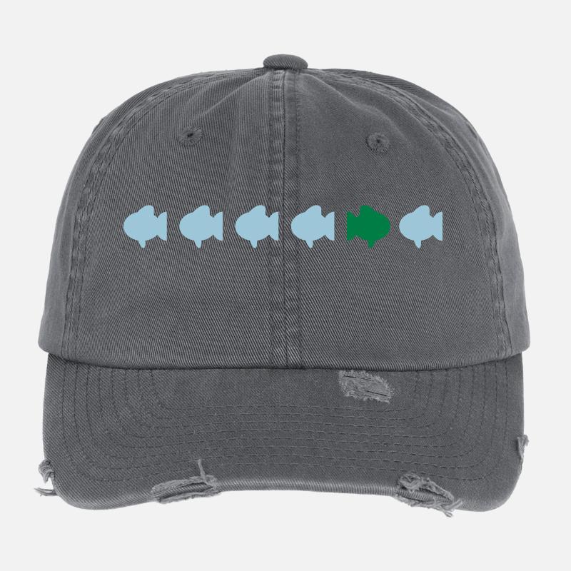 different fish différents poissons Casquette vintage effet usé Flexfit