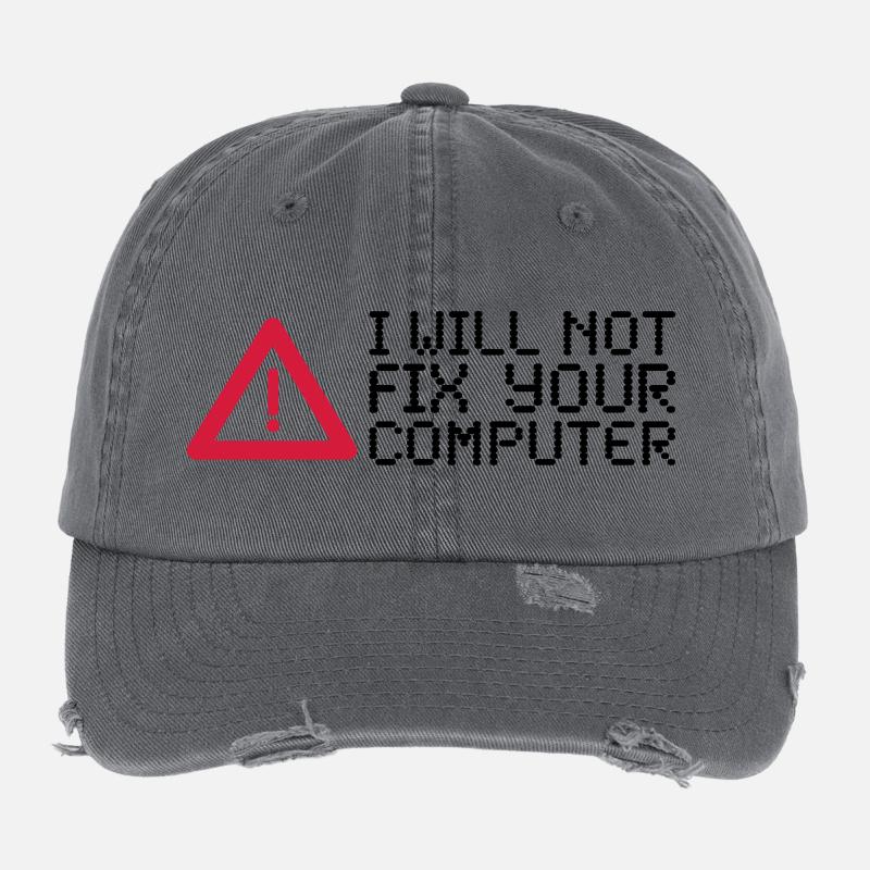 computer Flexfit Vintage Destroyed Cap