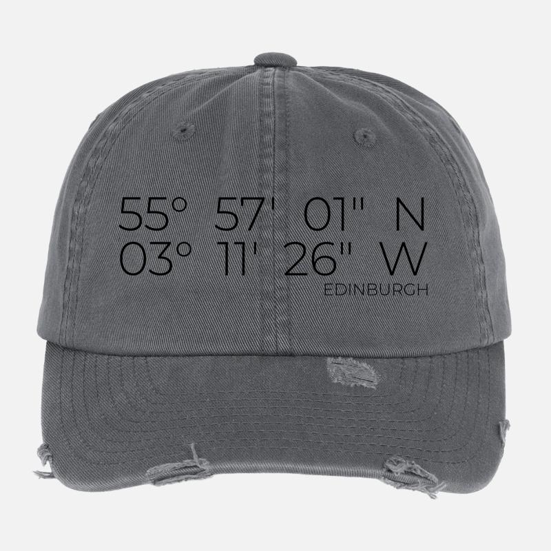 Coordinates: Edinburgh, Scotland Flexfit Vintage Destroyed Cap