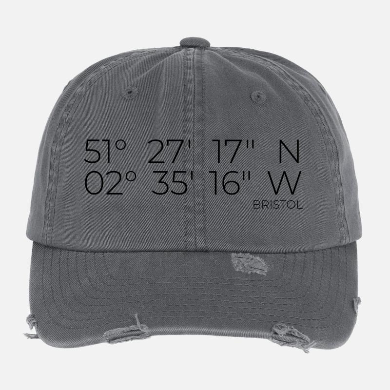 Coordinates: Bristol, England Flexfit Vintage Destroyed Cap