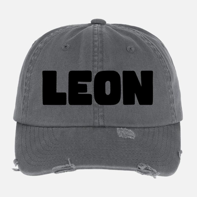 Leon Name Flexfit Vintage Destroyed Cap