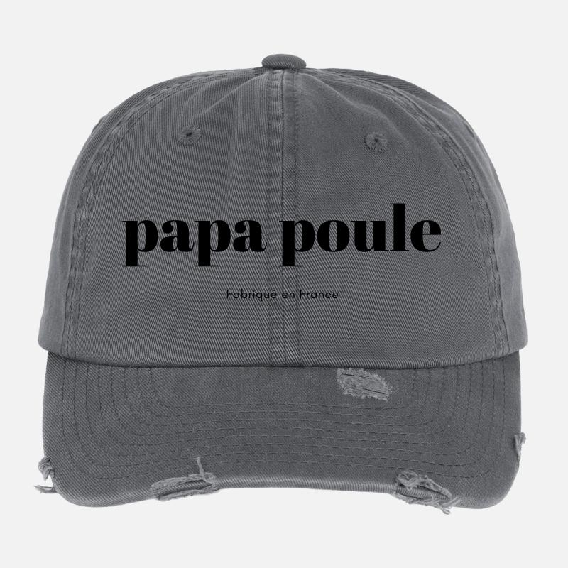 Papa-Poule-script Casquette vintage effet usé Flexfit