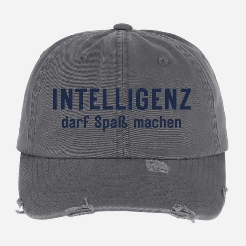 L’intelligence peut être amusante Conception d’affirmations Casquette vintage effet usé Flexfit