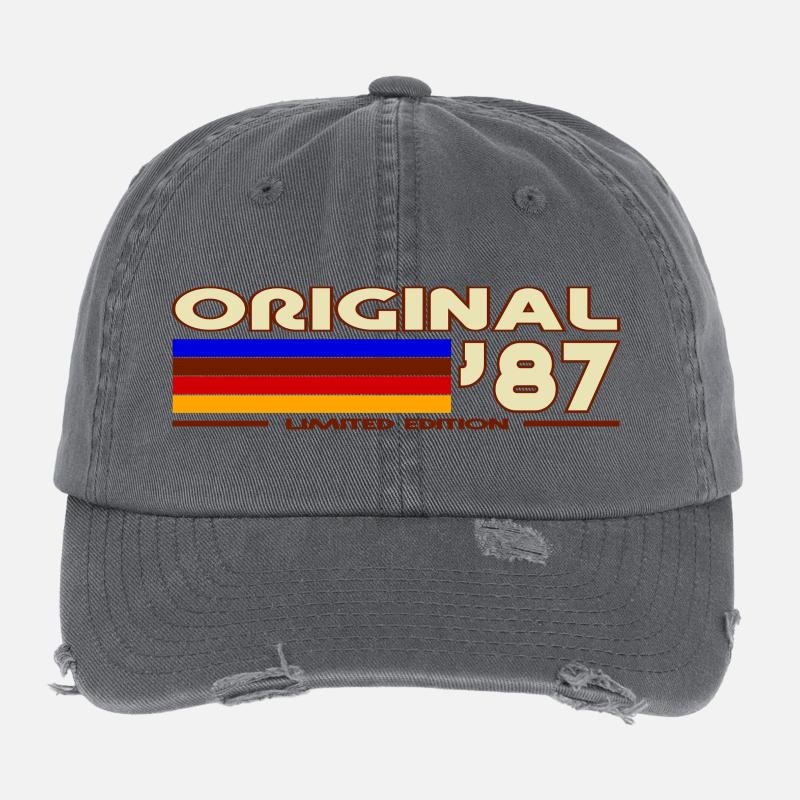 Originale 87er Retro-Streifen Flexfit Vintage Destroyed Cap
