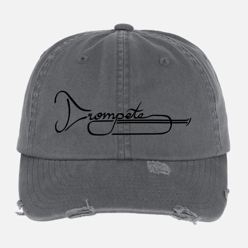 Trompete - Flexfit Vintage Destroyed Cap - Dunkelgrau