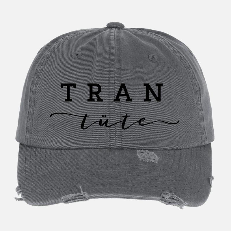 Die TRAN TÜTE - Flexfit Vintage Destroyed Cap - Dunkelgrau