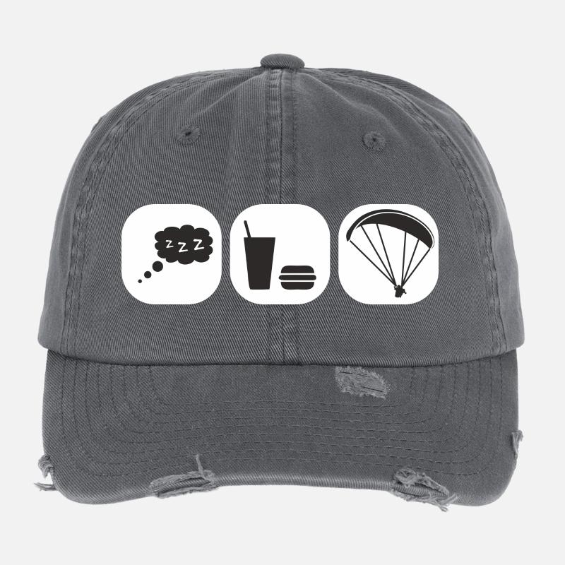 eatsleepparagliding weiß Flexfit Vintage Destroyed Cap