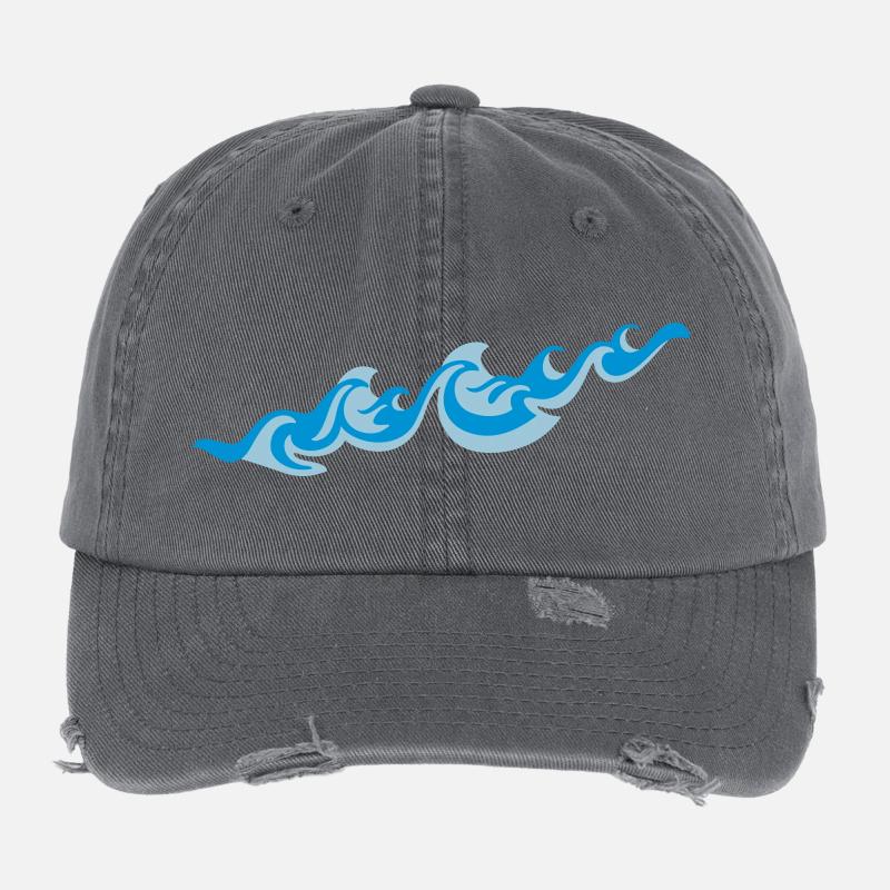 Waves 2C - Flexfit Vintage Destroyed Cap - Dunkelgrau