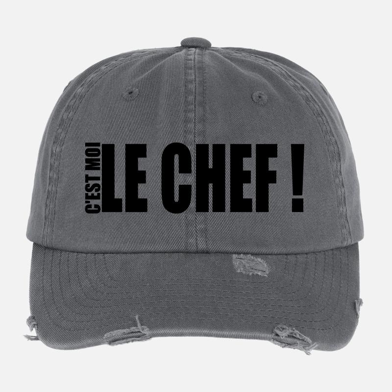 c'est moi le chef ! Flexfit Vintage Destroyed Cap