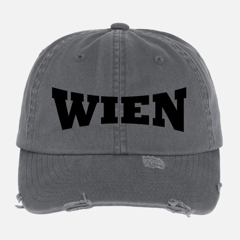 Vienne logo - Casquette vintage effet usé Flexfit - charbon