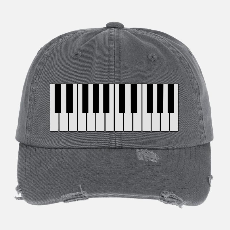 white piano piano Flexfit Vintage Destroyed Cap
