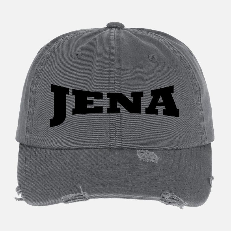 Jena lettrage - Casquette vintage effet usé Flexfit - charbon