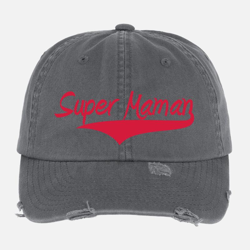 Super Maman ! Casquette vintage effet usé Flexfit