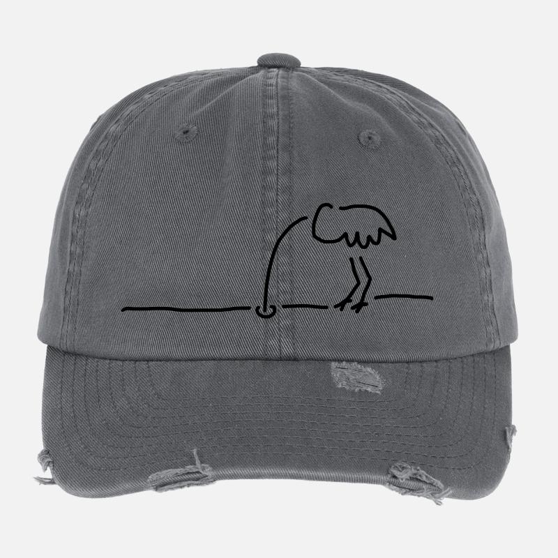 vogel-strauß-taktik - Flexfit Vintage Destroyed Cap - Dunkelgrau