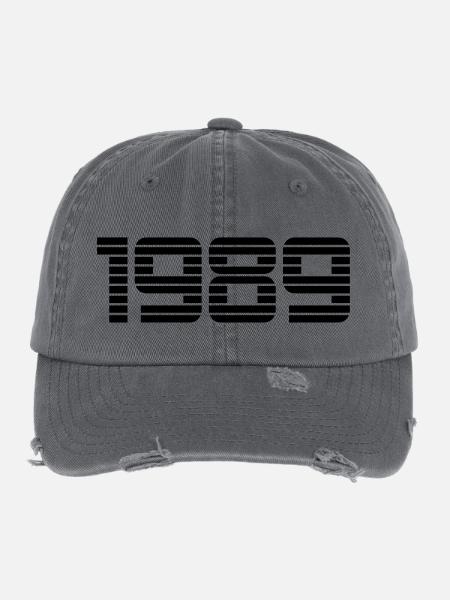 1989 - Flexfit Vintage Destroyed Cap - dark grey - Front