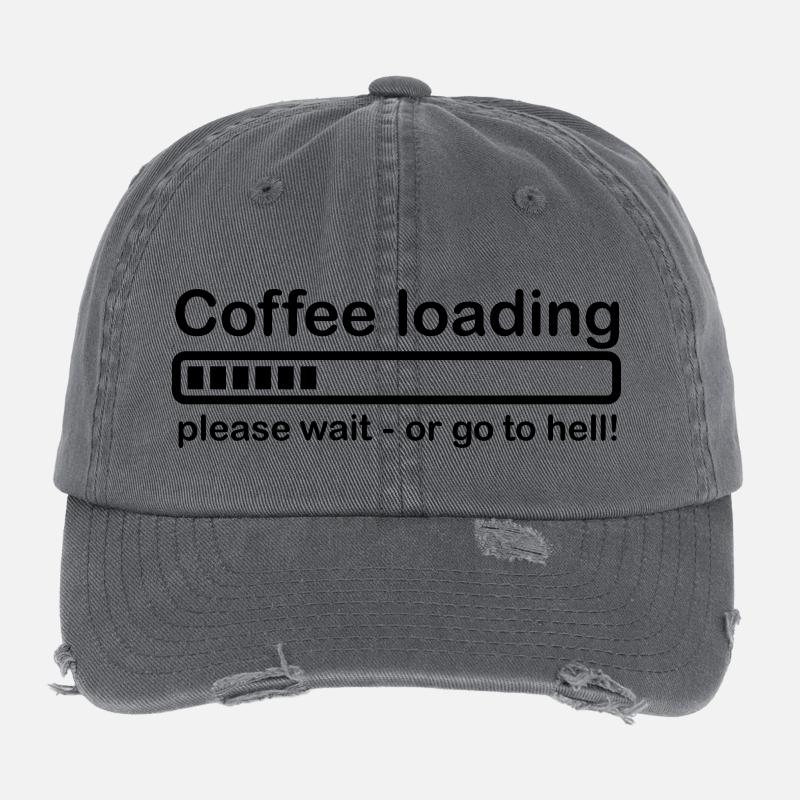 Coffee loading Kaffee Humor Geschenk Spruch Flexfit Vintage Destroyed Cap