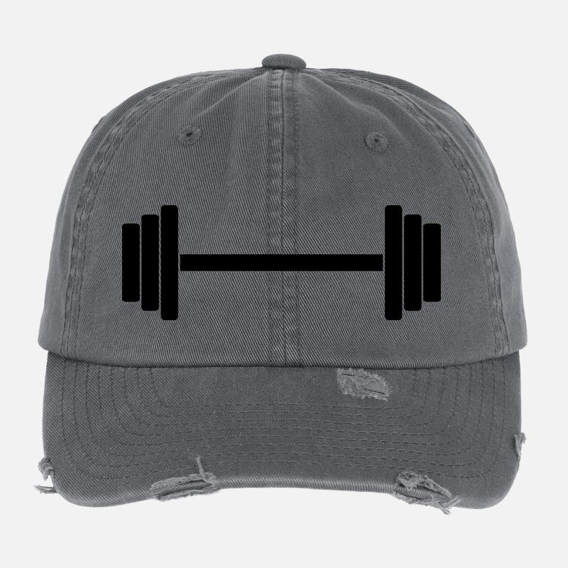Barbell 1c Flexfit Vintage Destroyed Cap