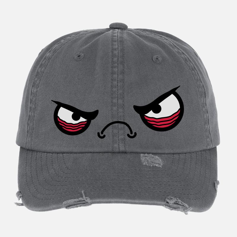 Angry Face Casquette vintage effet usé Flexfit