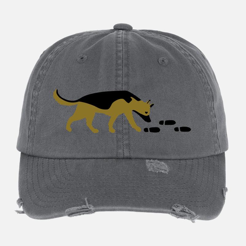 Mantrailer Shepherd vector Flexfit Vintage Destroyed Cap