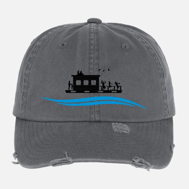 Hausboot Wasser Flexfit Vintage Destroyed Cap