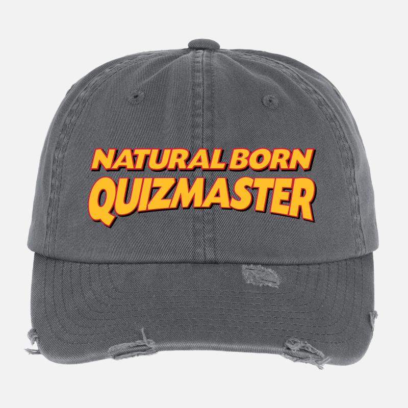 Natural born quizmaster 3col Flexfit Vintage Destroyed Cap