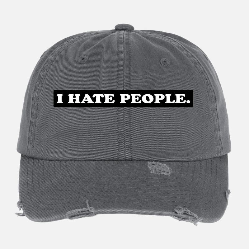I HATE PEOPLE. Casquette vintage effet usé Flexfit