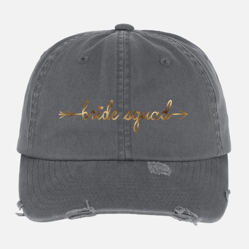 bride_squad_gold_arrow Flexfit Vintage Destroyed Cap