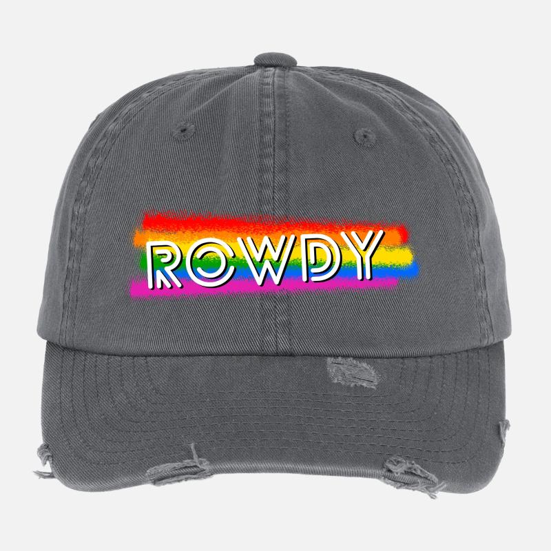 Queer Rowdy Casquette vintage effet usé Flexfit