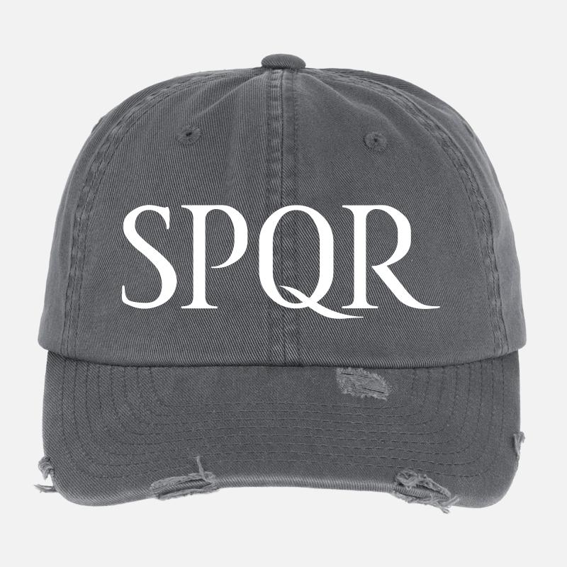 SPQR Lettering Vector Bright Flexfit Vintage Destroyed Cap