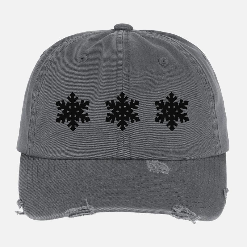 Flocons de neige - Noël Casquette vintage effet usé Flexfit