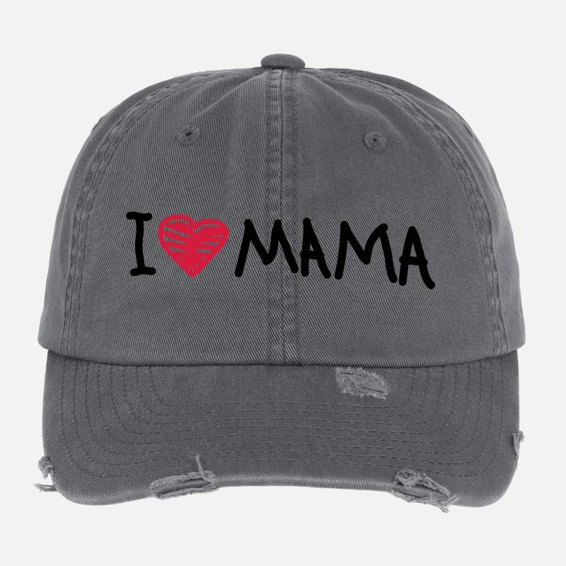 i_love_mama Flexfit Vintage Destroyed Cap