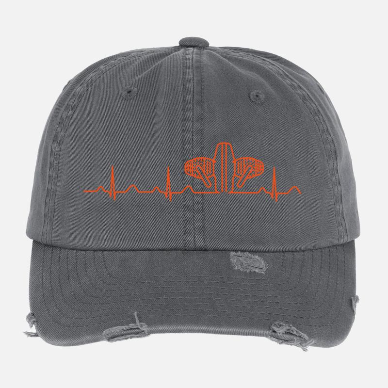 Heartbeat Boxermotor orange Flexfit Vintage Destroyed Cap