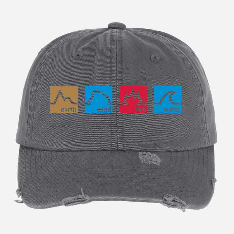 Earth Wind Fire Water Flexfit Vintage Destroyed Cap