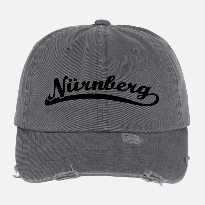 Nürnberg Schrift Retro - Flexfit Vintage Destroyed Cap - Dunkelgrau