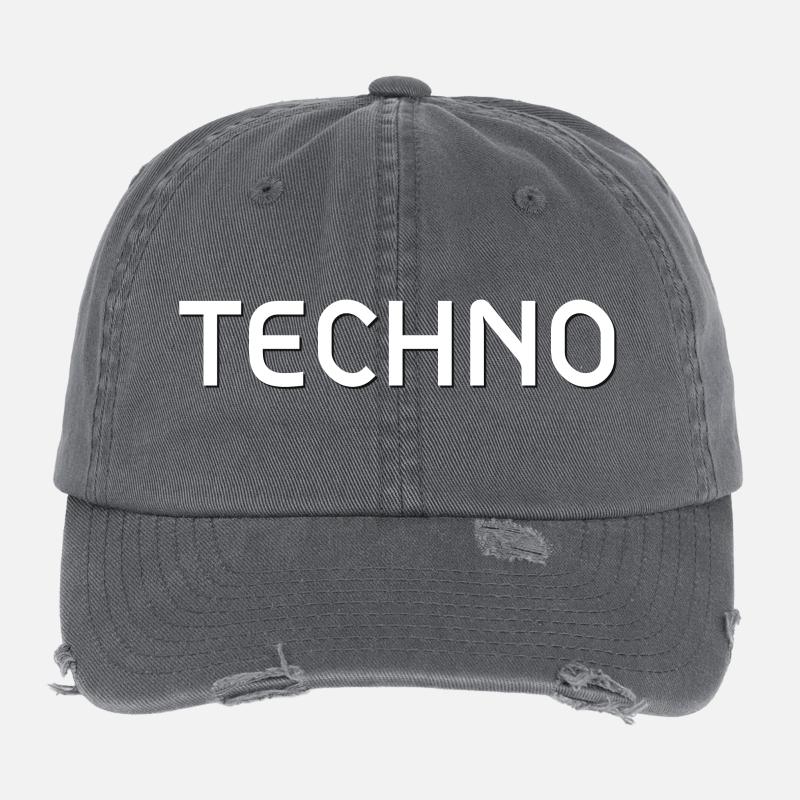 Techno-White Flexfit Vintage Destroyed Cap