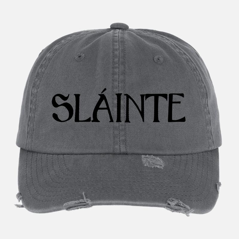 Slainte text uk Flexfit Vintage Destroyed Cap
