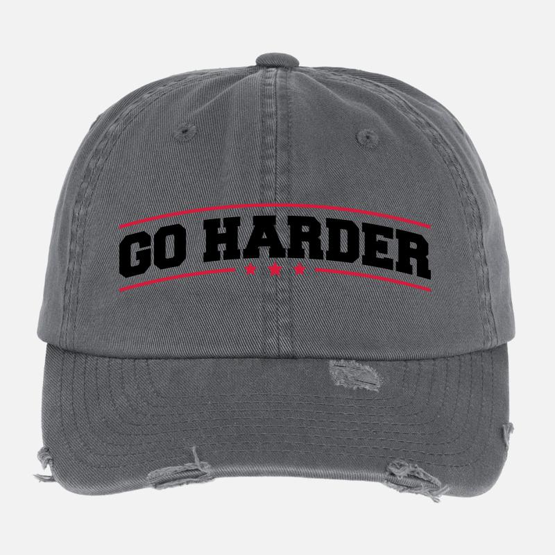 go_harder_bv2 Flexfit Vintage Destroyed Cap