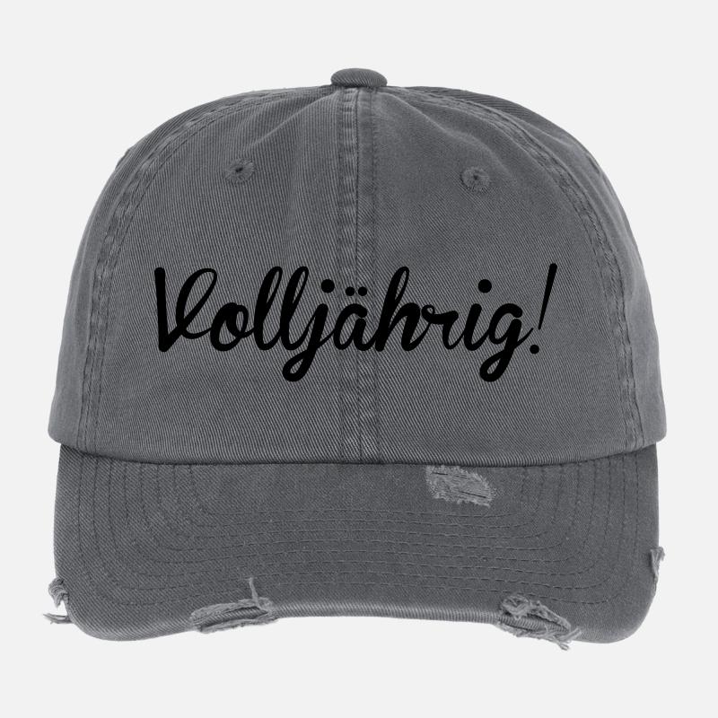 volljährig 18 Flexfit Vintage Destroyed Cap