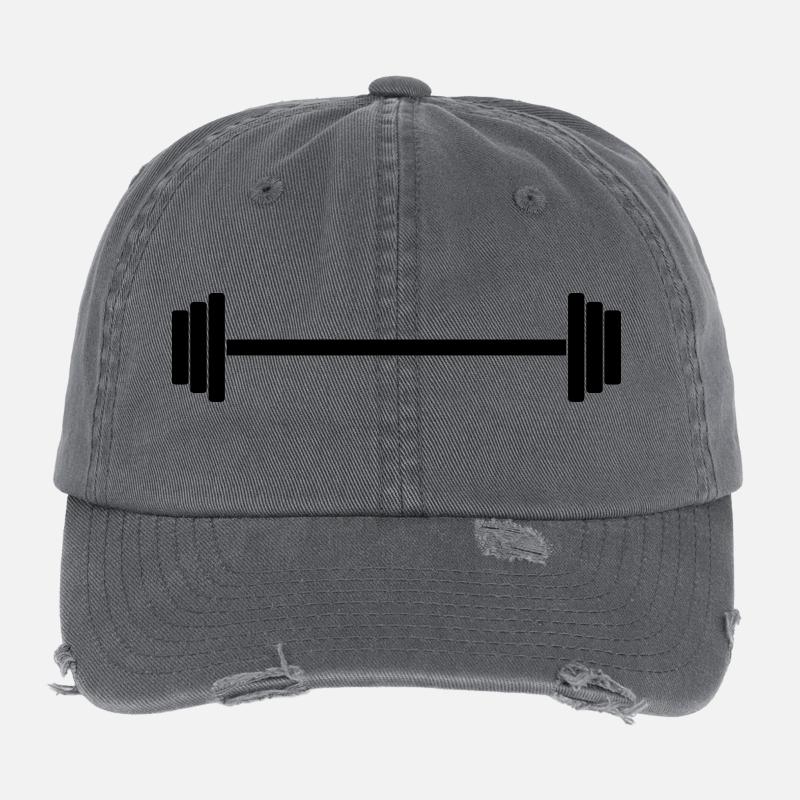 Barbell 1c Flexfit Vintage Destroyed Cap